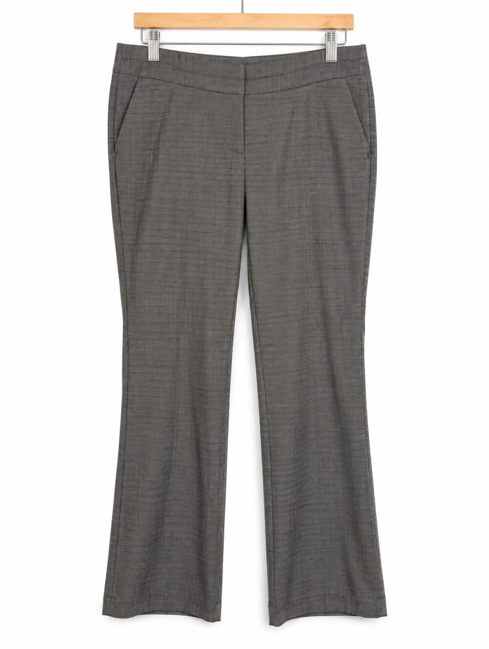 LOFT Curvy Pants Womens 16 Black White Houndstooth Cropped Career Trousers